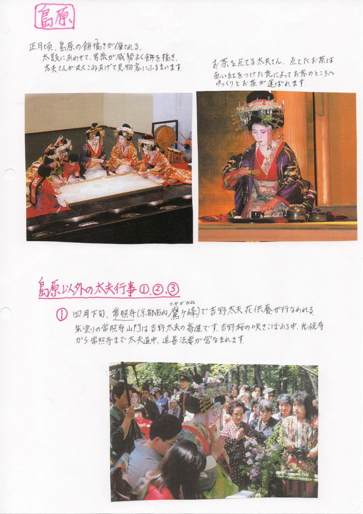 島原と太夫行事の資料