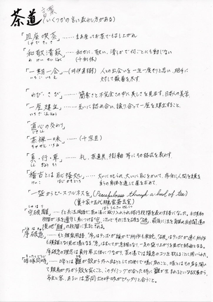 茶道言葉の資料